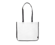 Gelamineerde non-woven tas in kleuren met witte zijkanten kleur wit
