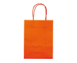 Kleine gekleurde kraft cadeau papieren tas 120 g/m2 kleur oranje