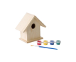 Houten vogelhuisje om te schilderen kleur bruin
