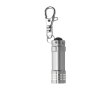 Aluminium sleutelhanger met LED-zaklamp kleur zilver