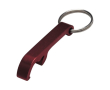 Metalen sleutelhanger met opener kleur donkerrood