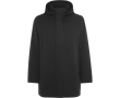 Unisex 3/4 parka met afneembare capuchon en rits Roly Direct Dome kleur zwart