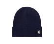 Gebreide muts van RPET-polyester met omgeslagen rand kleur marineblauw