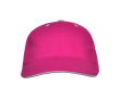 Katoenen pet met 6-panelen verstelbare klittenbandsluiting kleur fuchsia