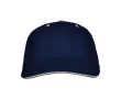 Katoenen pet met 6-panelen verstelbare klittenbandsluiting kleur marineblauw