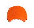Katoenen pet met 5-panelen met contrasterende klep 170 g/m² kleur oranje