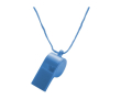 Klassiek plastic fluitje met bijpassend koord kleur blauw