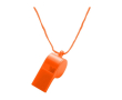 Klassiek plastic fluitje met bijpassend koord kleur oranje