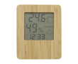 Weerstation en bamboe klok met inklapbare standaard kleur hout