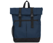 Rugzak van polyester 900D met oprolbare klep en sluitbanden kleur marineblauw
