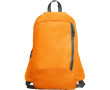 Polyester rugzak met voorvak en verstelbare schouderbanden kleur oranje