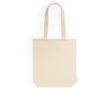 Biokatoenen tas met bodemvouw en lange hengsels 70 cm 280 g/m² kleur naturel
