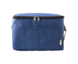 Polyester koeltas voor 6 blikjes met verstelbare draagriem kleur blauw