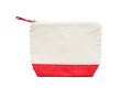 Tweekleurige katoenen toilettas met bijpassende ritssluiting 280 g/m² kleur rood