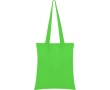 Katoenen tas met lange hengsels in verschillende kleuren kleur lichtgroen