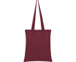 Katoenen tas met lange hengsels in verschillende kleuren kleur granaat