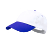 Pet van katoen met 5 panelen en klittenbandsluiting, in diverse kleuren kleur wit/blauw