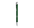 Goedkope aluminium pen met rubberen afwerking en zwarte inkt Glober kleur groen