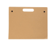Kartonnen map met schrijfmateriaal en draaggreep kleur bruin