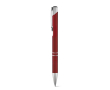 Aluminium balpen met drukmechanisme blauwe inkt kleur rood