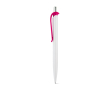 ABS-pen met clip in verschillende kleuren, blauwe inkt kleur roze
