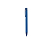 Balpen van gerecycled aluminium met rubberen afwerking, blauwe inkt kleur blauw