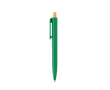 Balpen van gerecycled plastic met bamboe drukknop, blauwe inkt kleur groen