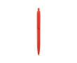 Kunststof pen met grote clip en glanzende afwerking, blauwe inkt kleur rood