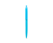 Kunststof pen met grote clip en glanzende afwerking, blauwe inkt kleur lichtblauw