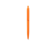 Kunststof pen met grote clip en glanzende afwerking, blauwe inkt kleur oranje