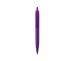 Kunststof pen met grote clip en glanzende afwerking, blauwe inkt kleur paars