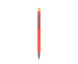 Balpen van gerecycled aluminium met rubberen afwerking, blauwe inkt kleur rood