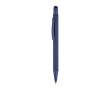 Balpen van gerecycled aluminium met touchpunt en rubberafwerking, blauwe inkt kleur blauw