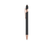 Matte pen van gerecycled aluminium met touchpunt en blauwe inkt kleur zwart