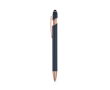 Matte pen van gerecycled aluminium met touchpunt en blauwe inkt kleur blauw