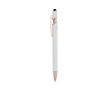 Matte pen van gerecycled aluminium met touchpunt en blauwe inkt kleur wit