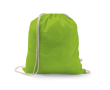 Trekkoordrugzak van gerecycled katoen en polyester 150 g/m² kleur lichtgroen
