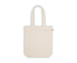 Tas van gerecycled katoen en lange hengsels 220 g/m2 kleur naturel