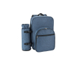Koelrugzak voor picknick van gerecycled polyester met bestek kleur blauw