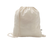 Trekkoordrugzak van gerecycled katoen en polyester 150 g/m² kleur naturel
