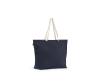 Strandtas van gerecycled katoen met lange hengsels 220 g/m2 kleur blauw