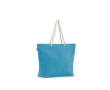 Strandtas van gerecycled katoen met lange hengsels 220 g/m2 kleur lichtblauw