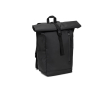 Rolltop reistas van waterdicht gerecycled polyester met laptopvak 14\" kleur zwart