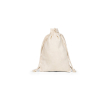 Kleine katoenen trekkoordtas met sluiting via handvatten 120 g/m² kleur naturel
