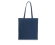 Kleurige katoenen tassen met lange hengsels 105 g/m² Eco Color L kleur marineblauw