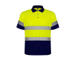 Polo met hoge zichtbaarheid van polyester 170 g/m² Roly Polaris kleur marineblauw