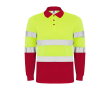 Technisch werkpolo met lange mouwen 170 g/m² Roly Polaris L/S kleur rood