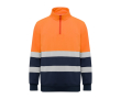 Sweater met hoge zichtbaarheid van fleece 280 g/m² Roly Spica kleur neon oranje