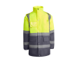 Gevoerde werkparka met hoge zichtbaarheid 395 g/m² Roly Merak kleur taupe grijs