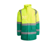 Gevoerde werkparka met hoge zichtbaarheid 395 g/m² Roly Merak kleur groen
